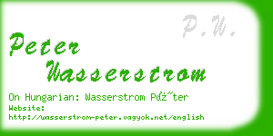 peter wasserstrom business card